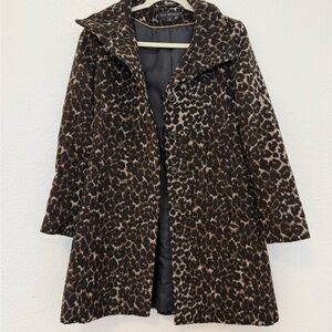 Via Spiga Leopard Print Coat